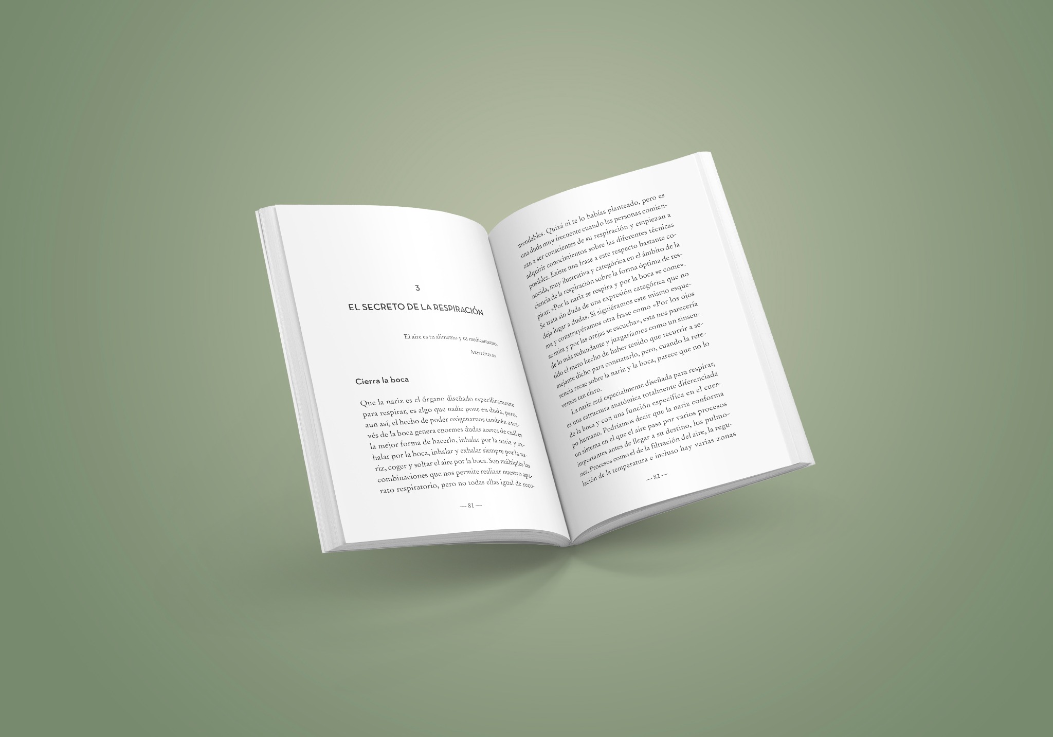 Libro abierto por el capítulo El secreto de la respiración